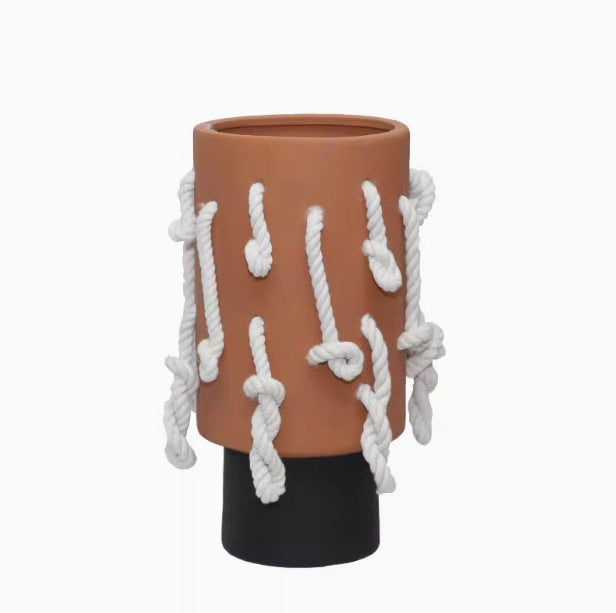 Decorative Plant Pot with Rope Handle
