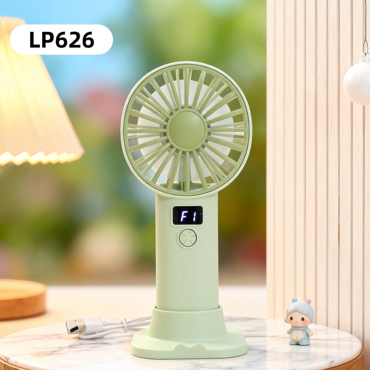 Women Portable Handheld Fan with Digital Speed Setting Kalsten