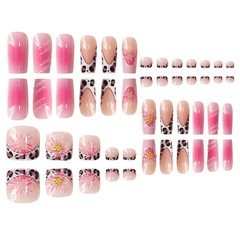 Artistic Floral Press-On Nail Art Kalsten