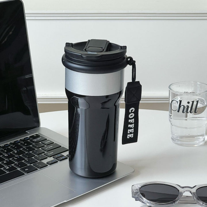 Ladies Thermos Mug with Elegant Gold Rim Kalsten