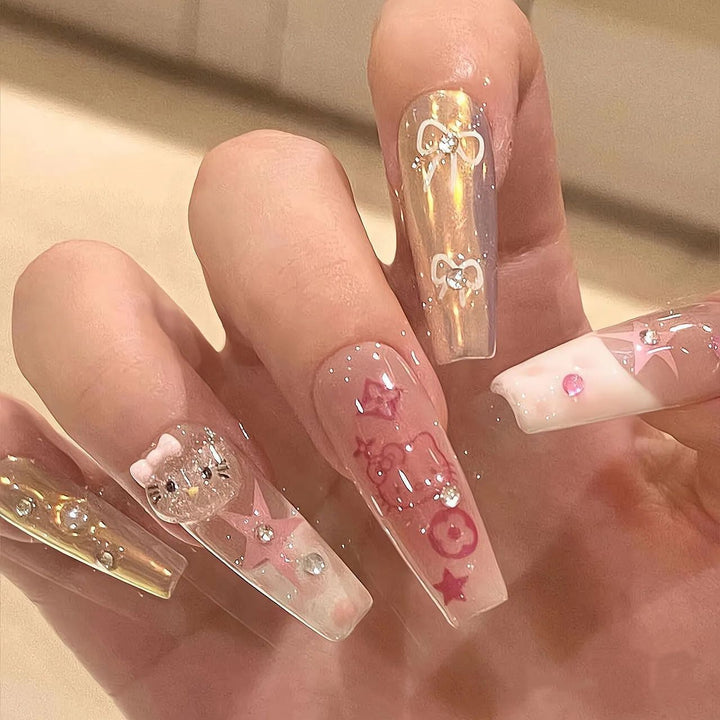 Cute Bear-Themed Press-On Nail Set Kalsten