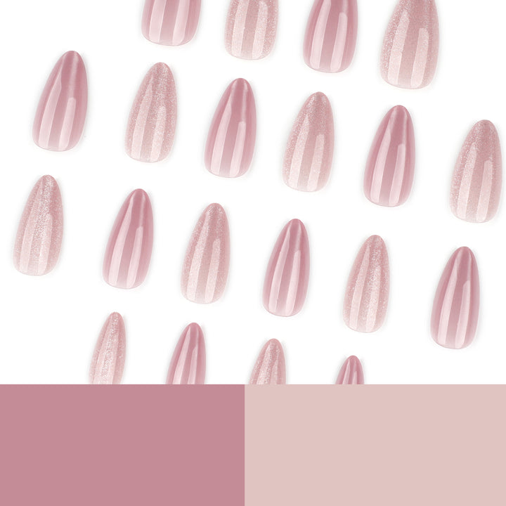 Glamorous artificial nails with glitter and pearlescent effect Kalsten