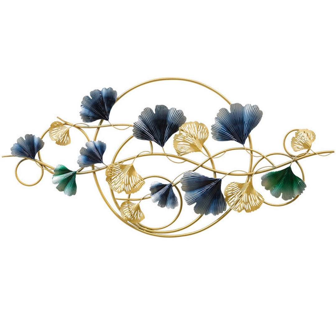 Decorative Metal Wall Art Sculpture with Ginkgo Leaf Design Kalsten