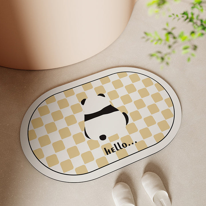 Cute Panda-Themed Bath Mat Kalsten