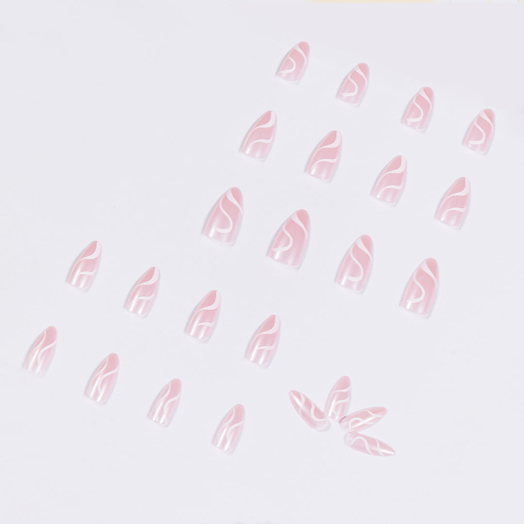 Artistic Nail Extensions with Curved Design Kalsten