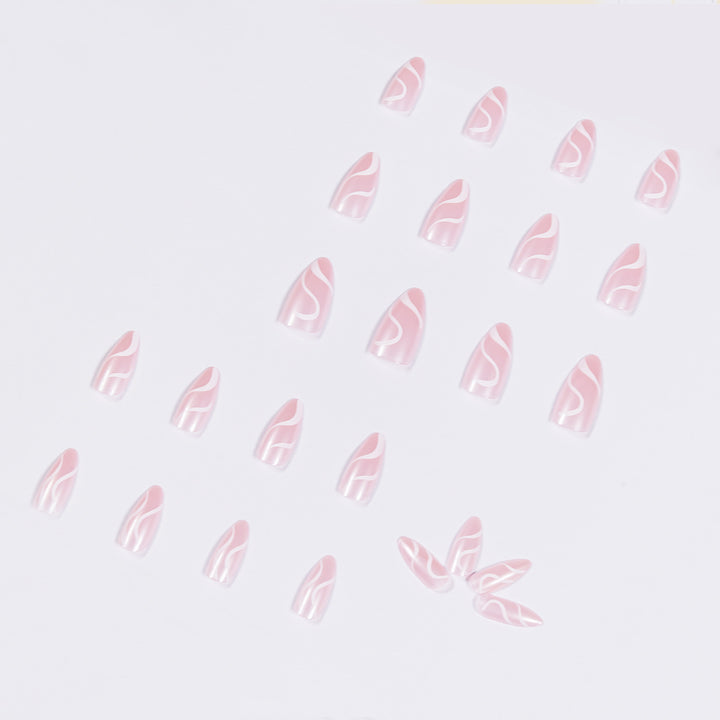 Artistic Nail Extensions with Curved Design Kalsten