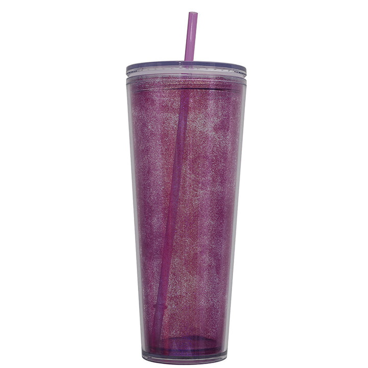 Ladies Glittering Drinking Bottle with Straw Kalsten