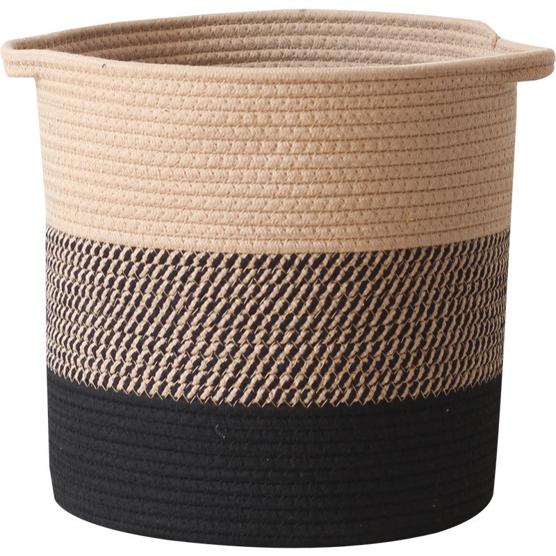 Modern storage basket with gray knit pattern Kalsten
