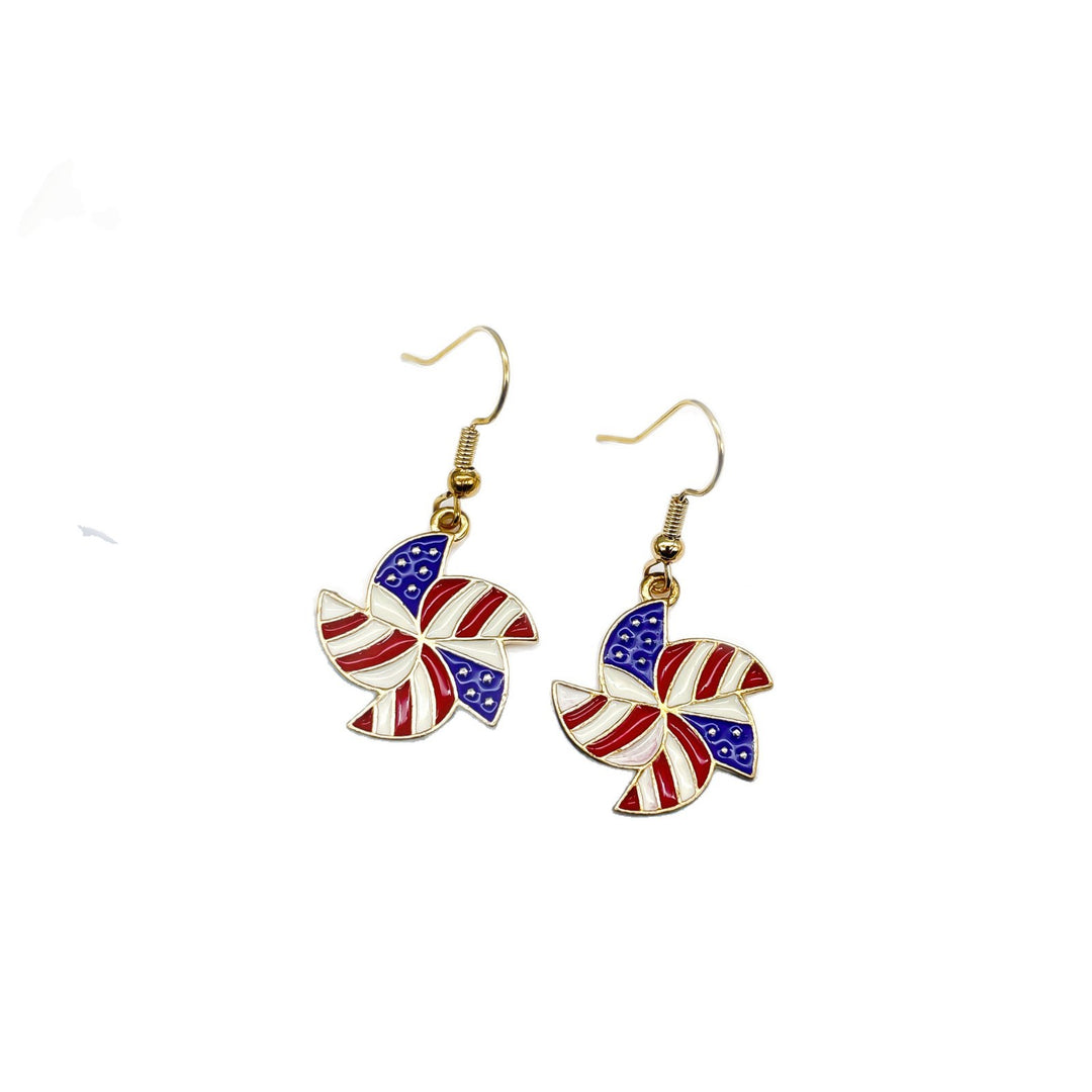 Women's nan long patriotic mesh tassel dangle earrings Kalsten