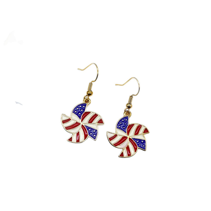 Women's nan long patriotic mesh tassel dangle earrings Kalsten