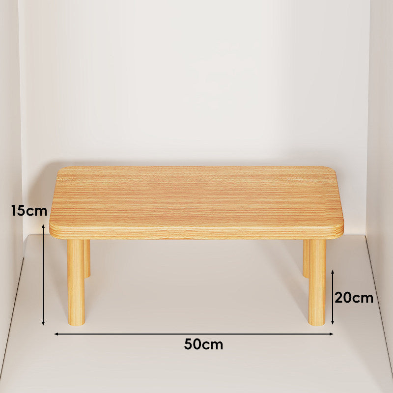 Height-Adjustable Rectangular Wooden Riser Table with Detachable Round Legs