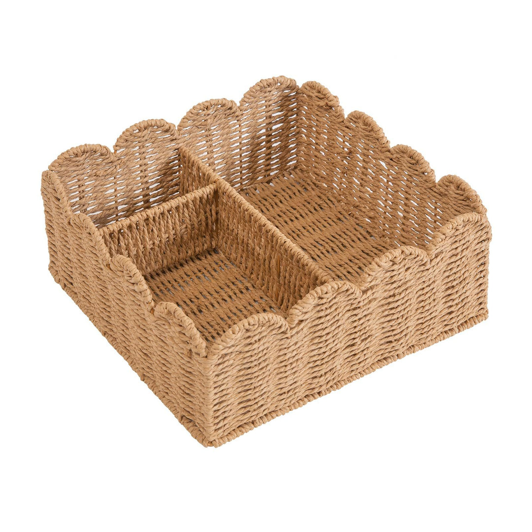 Decorative Scalloped Woven Storage Basket Kalsten