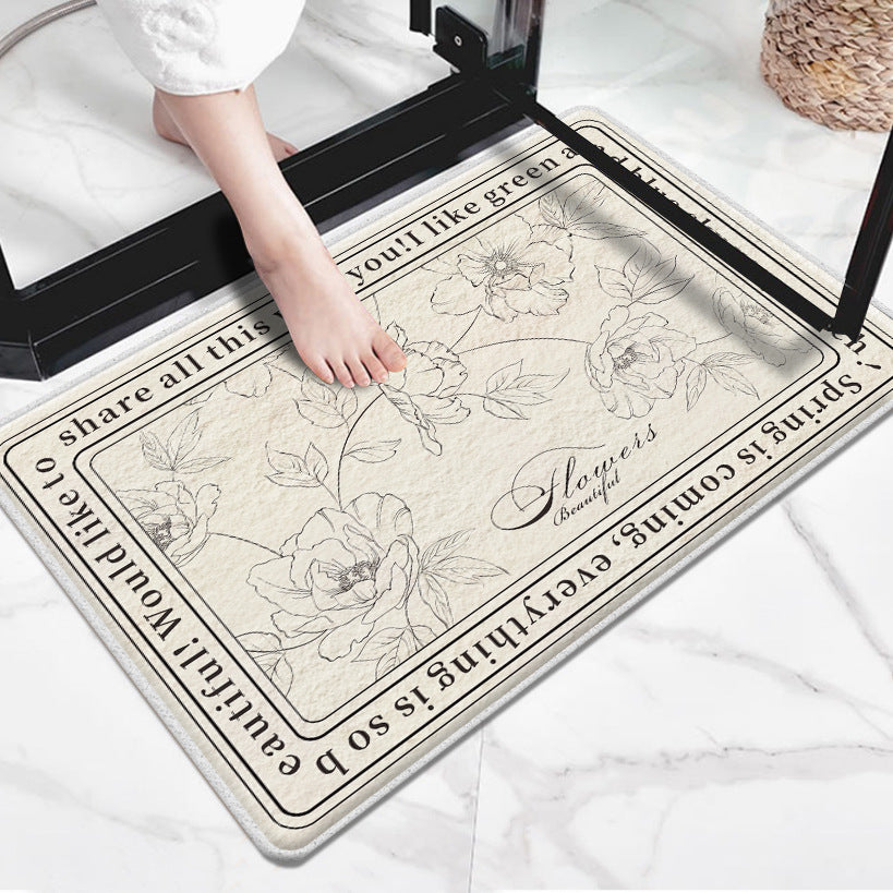 Floral Inspirational Welcome Mat