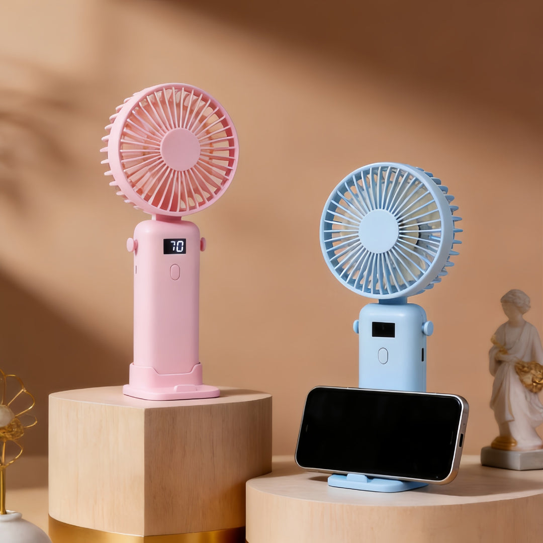 Ladies Portable USB Fan with Digital Speed Display Kalsten