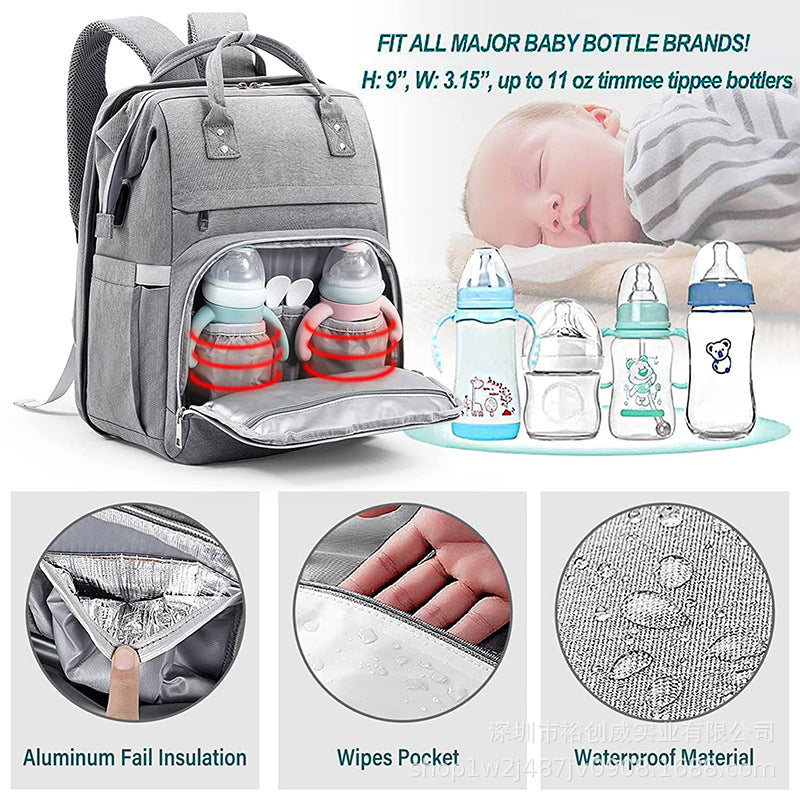 Multi-Functional Diaper Backpack with Insulated Compartment Kalsten