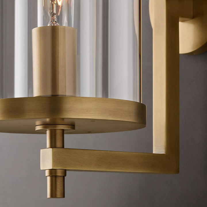 Vintage Industrial Clear Glass Wall Sconce