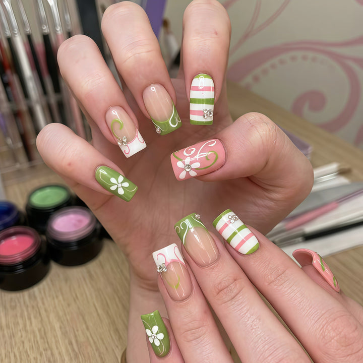 3D Floral Art Press-On Nail Set Kalsten