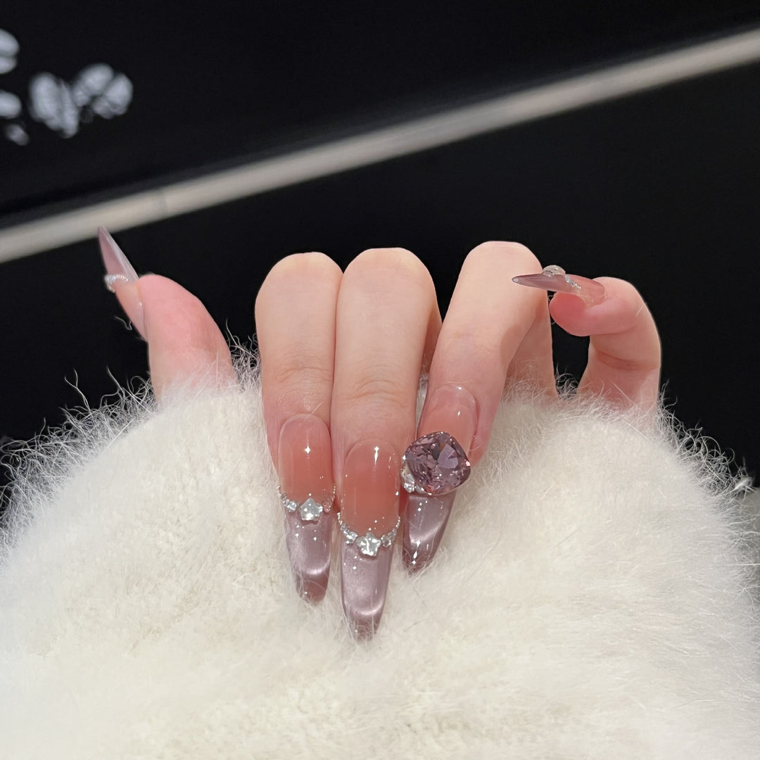 Decorative Crystal-Embellished Acrylic Nail Tips Kalsten