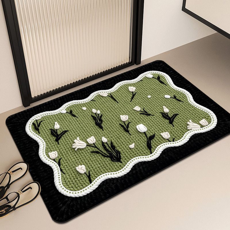 Floral Embroidered Area Mat