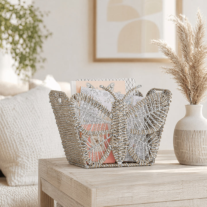 Decorative storage basket with butterfly design Kalsten