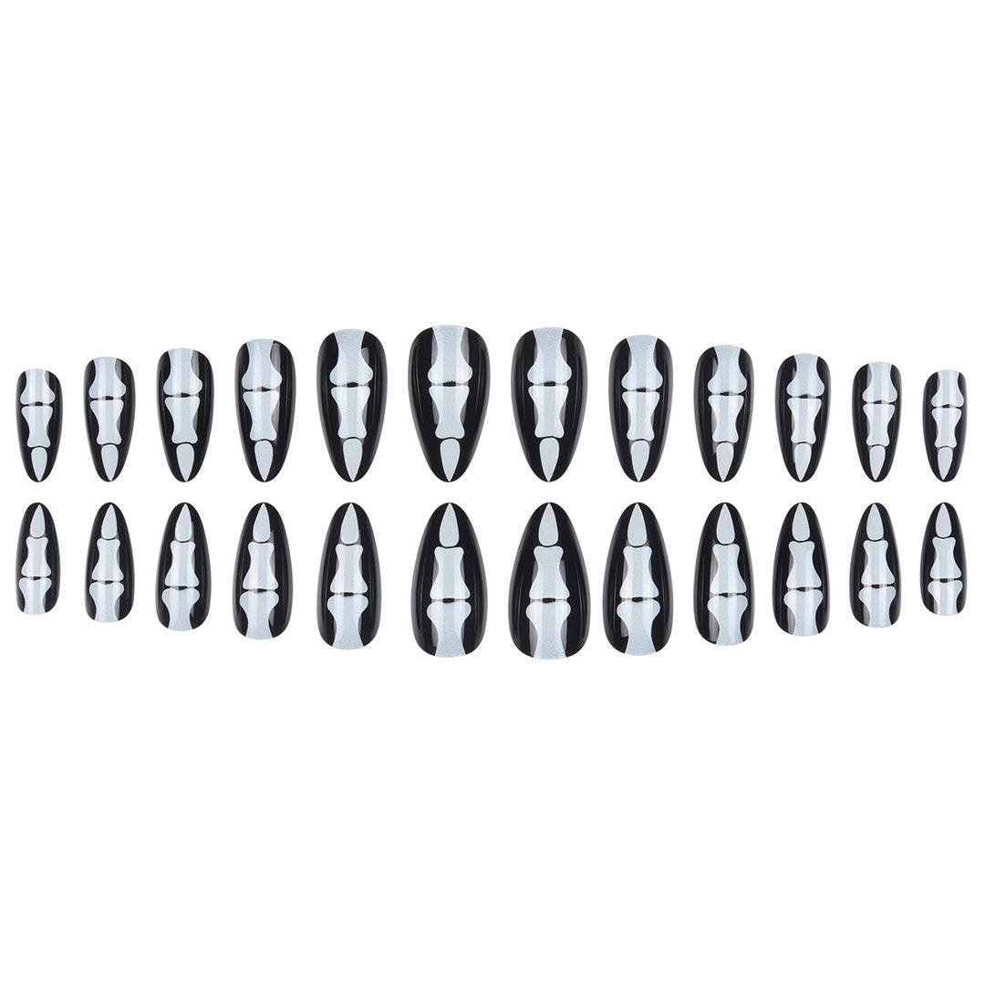 Gothic Skull-Design Stiletto Press-On Nails Kalsten