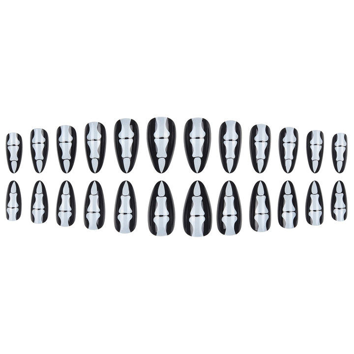 Gothic Skull-Design Stiletto Press-On Nails Kalsten