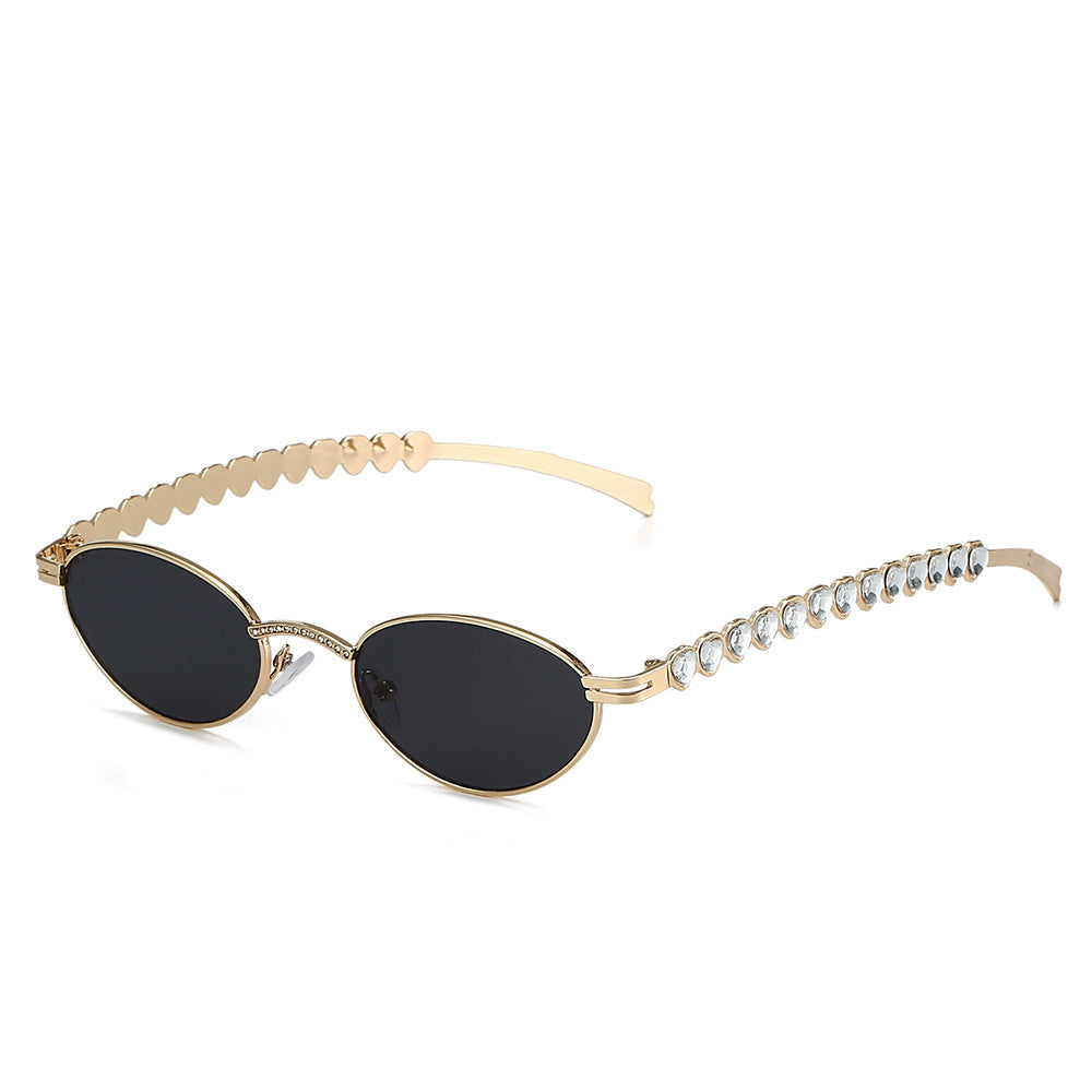 Elegant Rhinestone-Embellished Cat-Eye Glasses Kalsten