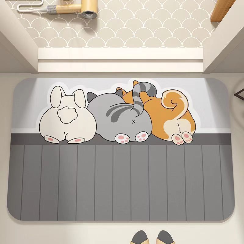 Cartoon Bunny-Themed Soft Bath Mat Kalsten