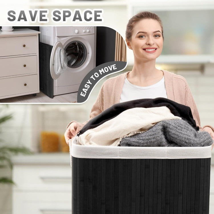 Bamboo Laundry Sorting Bin with Various Compartments Kalsten
