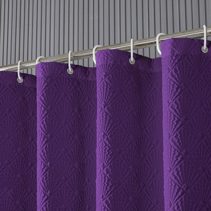 Textured Leaf Motif Shower Curtain Kalsten