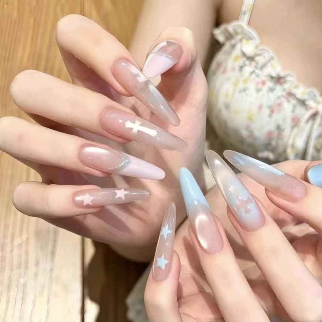 Musical Notes Themed Press-On Nail Art Set Kalsten