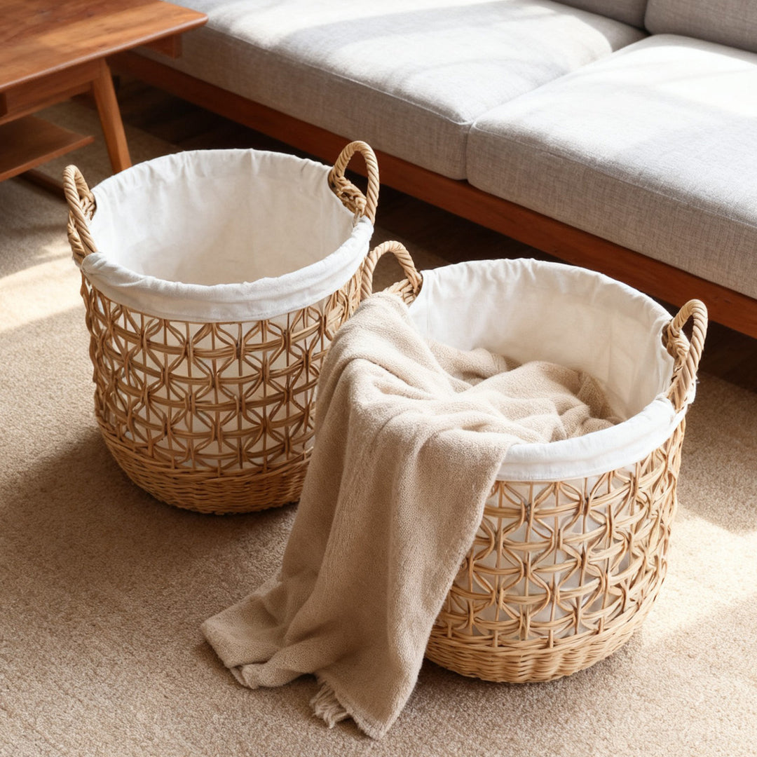 Handwoven storage basket made of natural material Kalsten