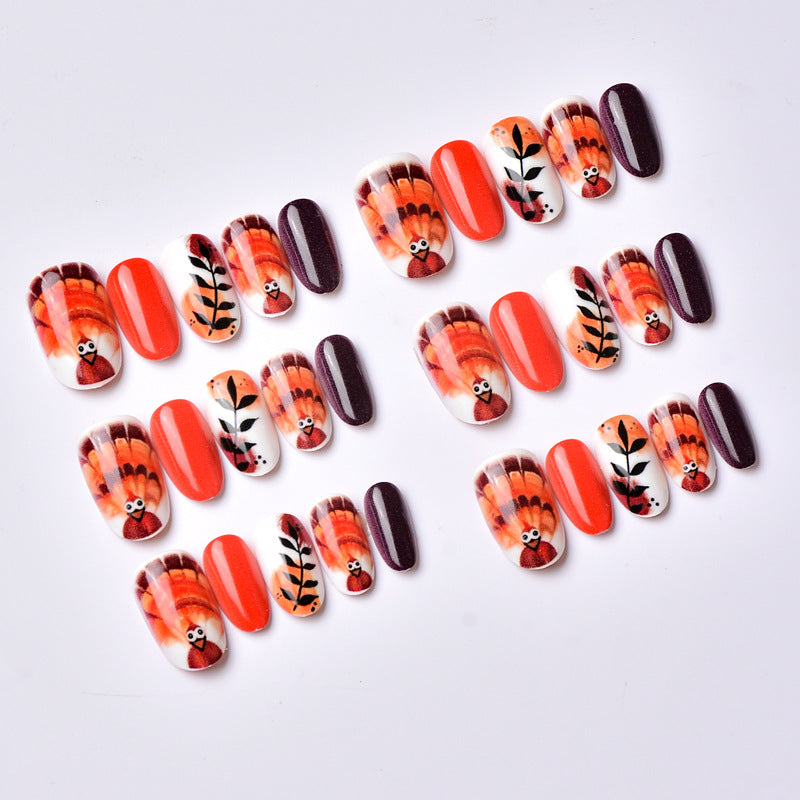 Fall-Themed Decorative Press-On Nail Art Set Kalsten