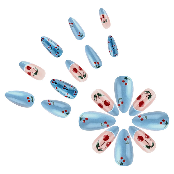 Cherry Blossom-Themed Press-On Nail Art Set Kalsten