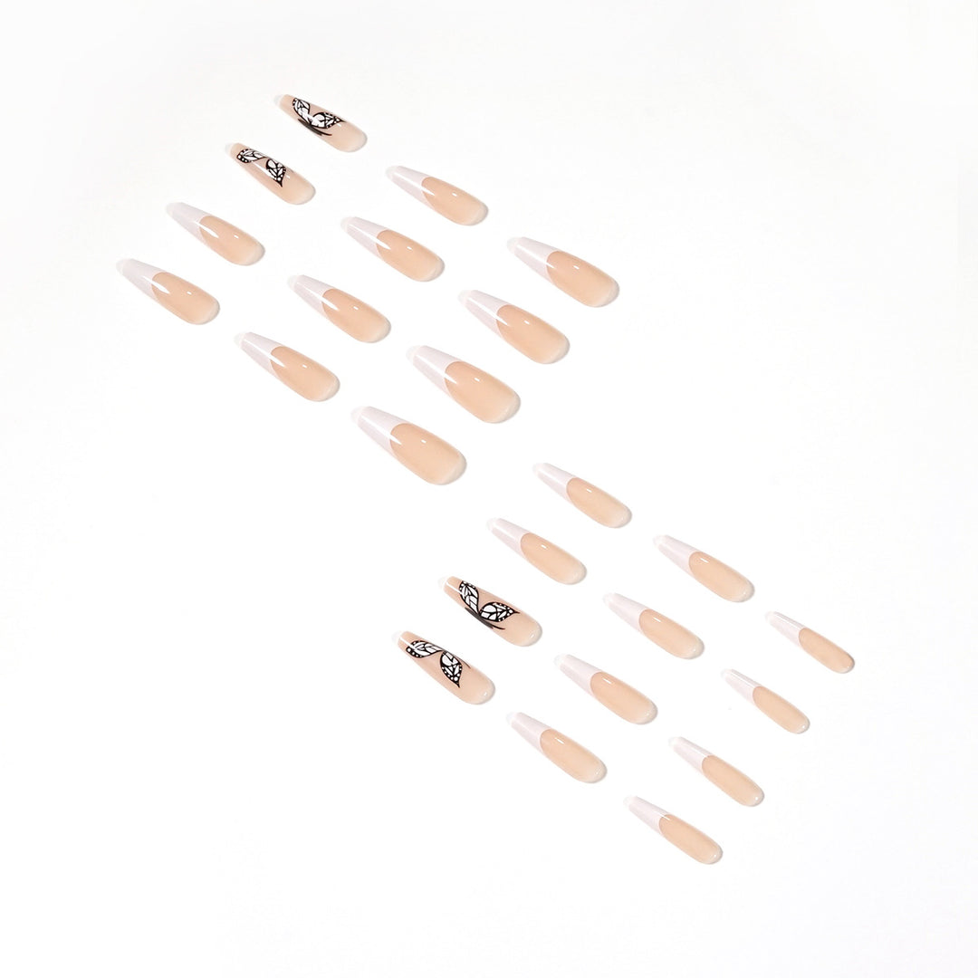 Artful Nail Extensions with Marbled Leaves Kalsten