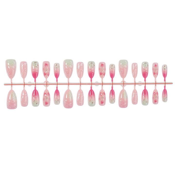 Artistic Press-On Nail Set with Floral Designs kalsten
