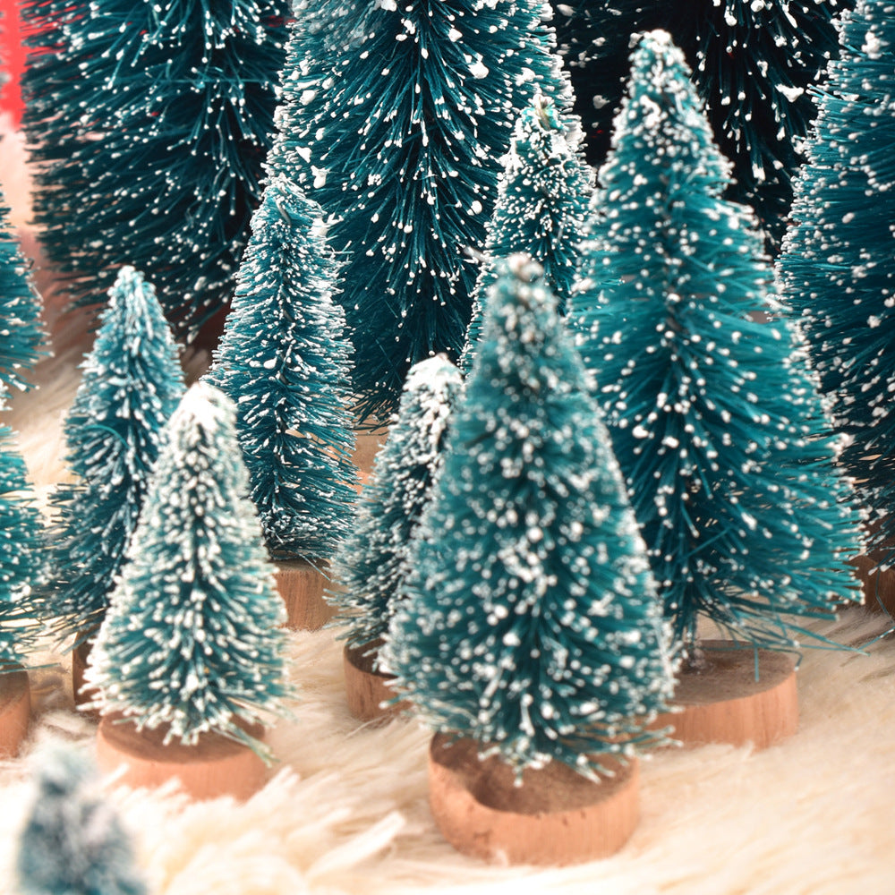 Decorative Mini Snow-Covered Christmas Tree Set Kalsten