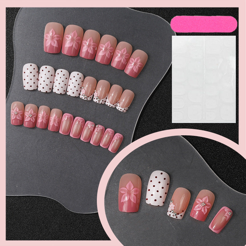 Floral Embellished Press-On Nail Set Kalsten