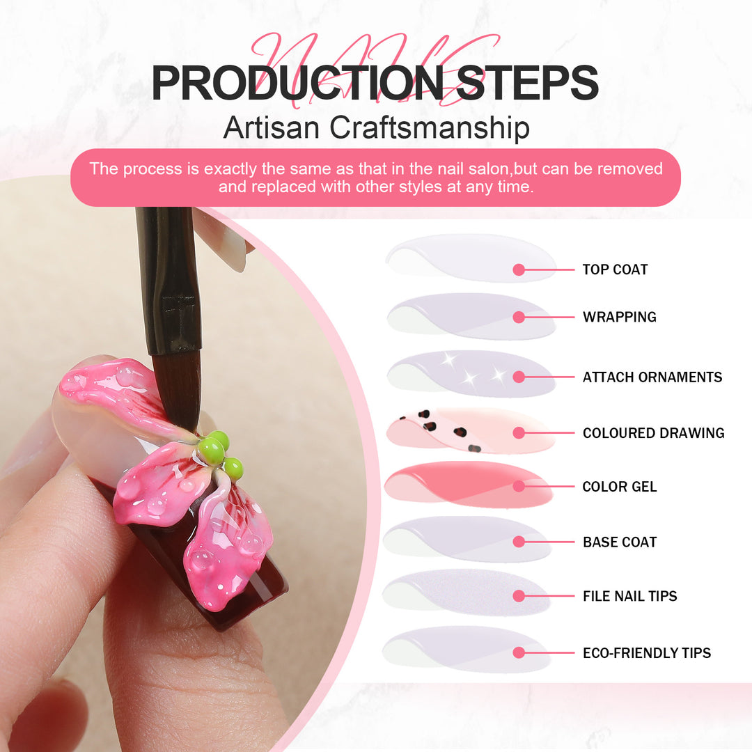 Creative nail art set with blooming floral elements Kalsten