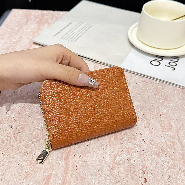 Compact RFID-Blocking Zipper Wallet