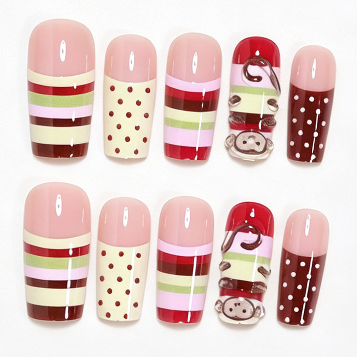 Whimsical Animal-Themed Long Press-On Nails Kalsten