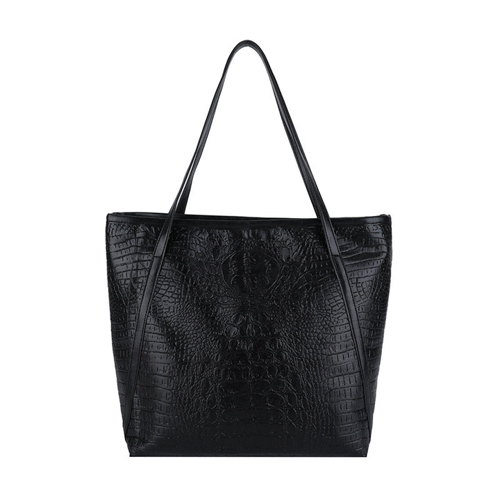 Crocodile-Embossed Leather Tote Bag Kalsten