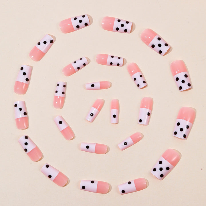 Decorative Polka Dot French Tip Nail Extensions Kalsten