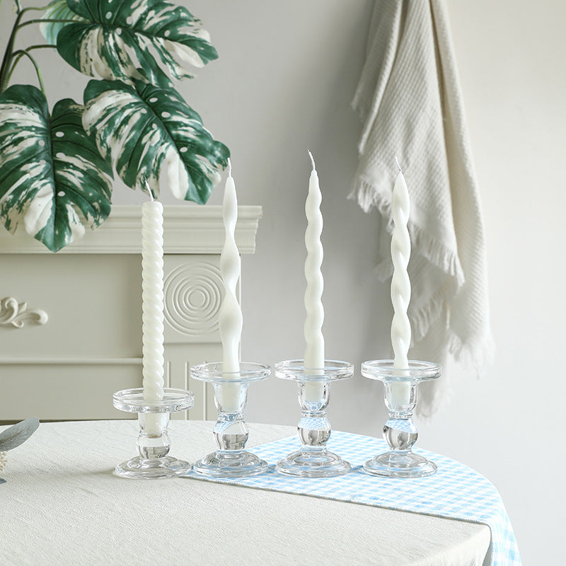 Sculptural Ribbon-Twist Taper Candle Set