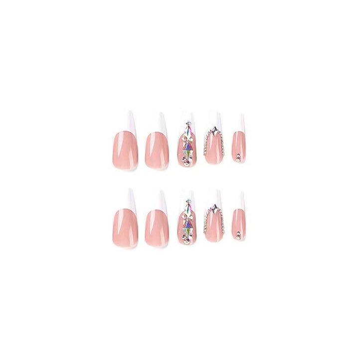 Acrylic nail set with elegant rhinestone decorations Kalsten