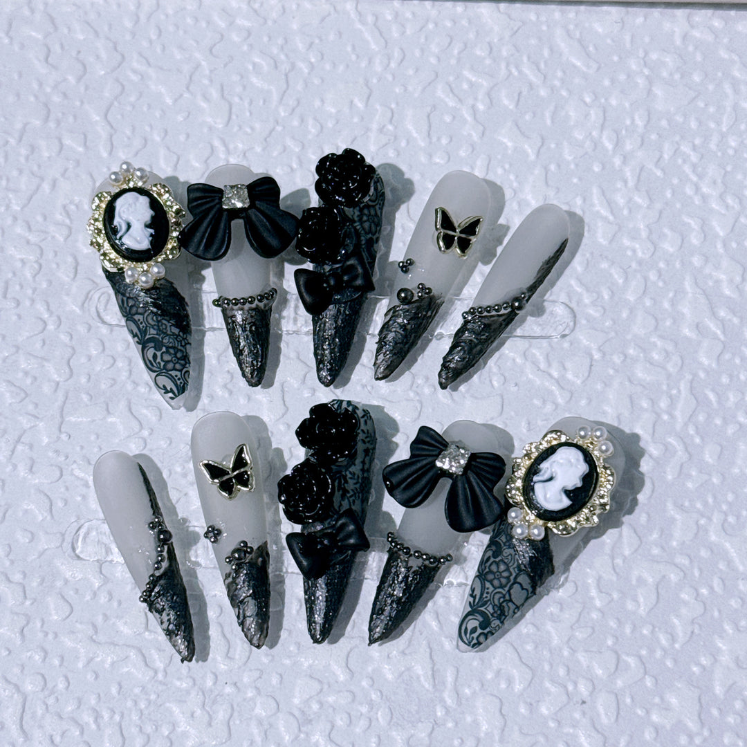 Gothic-Inspired Decorative Nail Art Collection