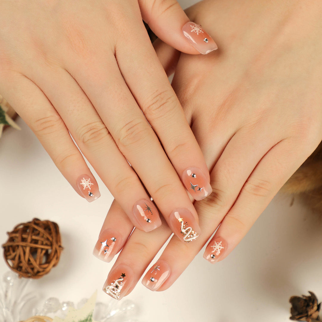Artful Nail Extensions with Christmas Design Kalsten