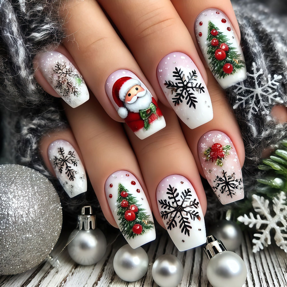 Festive artificial nails with Christmas motifs Kalsten