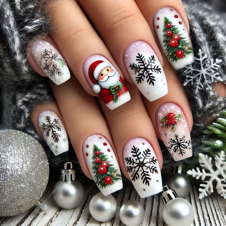 Festive artificial nails with Christmas motifs Kalsten
