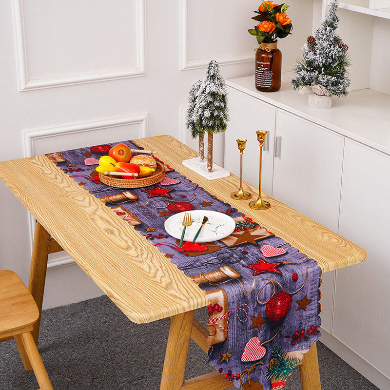 Festive table runner with Christmas motifs Kalsten